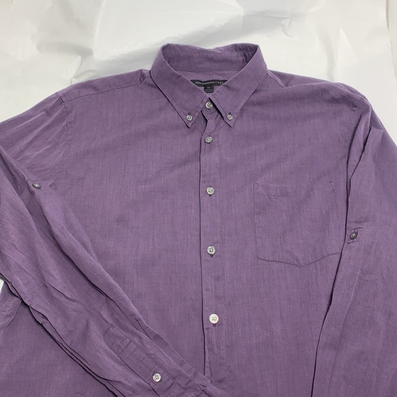 WOMEN’S John Varvatos Purple Sheer Button Down Convertible Sleeve Shirt Size XL - Picture 1 of 5